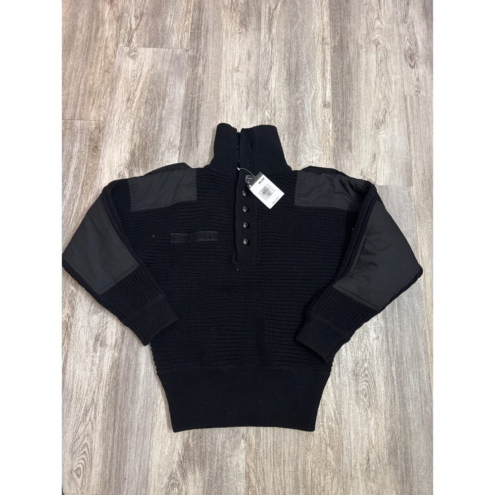 Mil-Tec Mens Austrian Army style Alpine Wool Tactical Sweater Black‎ Size 50 Med
